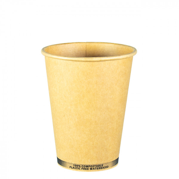 Vaso de cartón kraft 100% compostable