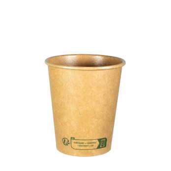 Vaso 100% de cartón kraft 0% plástico 8 Oz