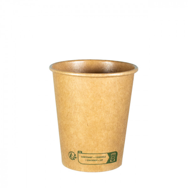 Vaso kraft de 8oz 100% cartón 0% plástico