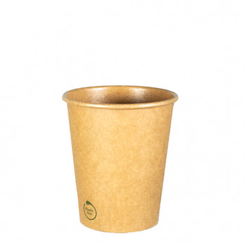 Vaso 100% de cartón kraft 0% plástico 8 Oz