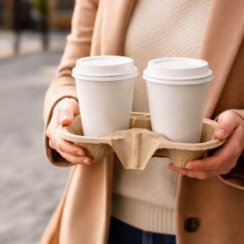 Bandeja de cartón para 2 tazas