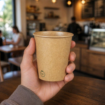 Vaso de cartón 100% kraft 0% plástico 12 Oz