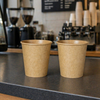 Vaso 100% de cartón kraft 0% plástico 8 Oz