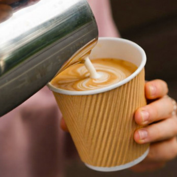 Vaso de papel kraft de triple pared 12 Oz