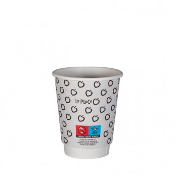 Vaso de papel personalizado de doble pared de 8 oz - Impresión en color ilimitada