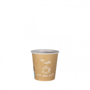 Vaso de cartón kraft decorado de 4 Oz - Colección natural