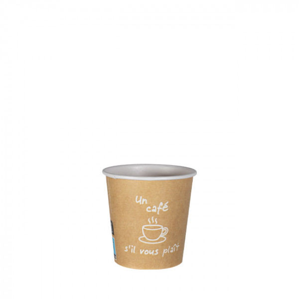 Vaso de cartón kraft decorado de 4 Oz - Colección natural