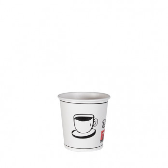 Vaso de cartón blanco decorado de 4 Oz - Colección de moda