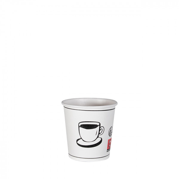 Vaso de cartón blanco decorado de 4 Oz - Colección de moda