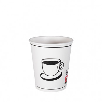 Vaso de cartón blanco decorado de 8 Oz - Colección de moda