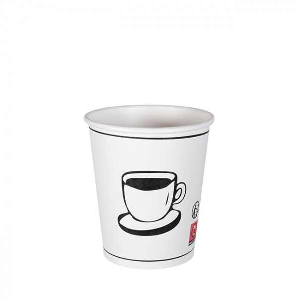 Vaso de cartón blanco decorado de 8 Oz - Colección de moda