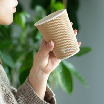 Vaso de triple pared 100% cartón kraft 0% plástico 12 Oz