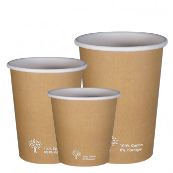 Vasos kraft de pared simple 100% cartón 0% plástico