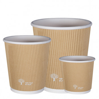 Vasos kraft de triple pared 100% cartón 0% plástico