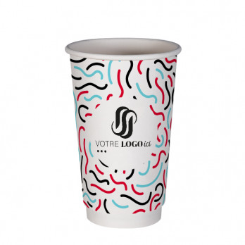 Vaso de papel de doble pared de 20 oz personalizado - Impresión en hasta 5 colores