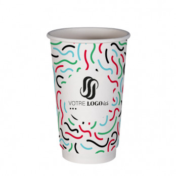 Vaso de papel de doble pared de 20 oz personalizado - Impresión en hasta 5 colores