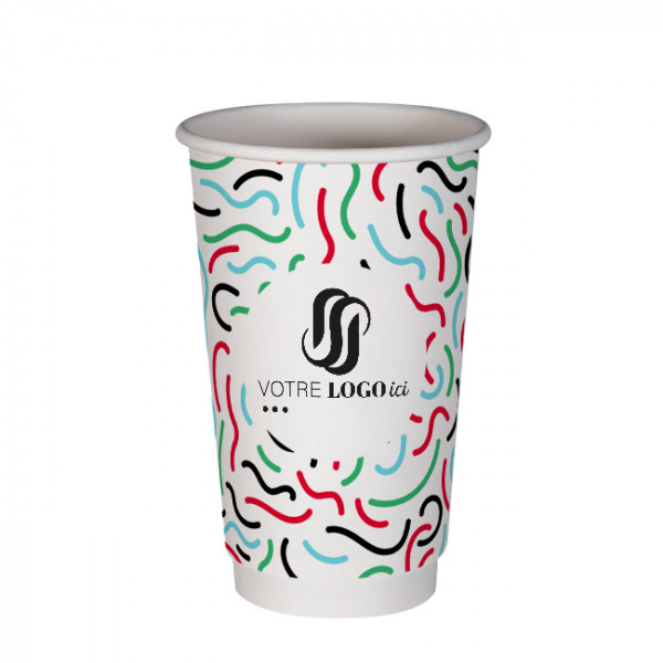 Vaso de papel de doble pared de 20 oz personalizado - Impresión a 4 colores