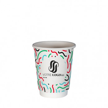 Vaso de papel personalizado de doble pared de 8 oz - Impresión en hasta 5 colores