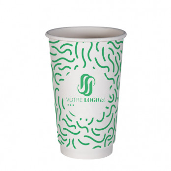 Vaso 20 Oz 100% cartón 0% plástico doble pared personalizado - Impresión hasta 3 colores