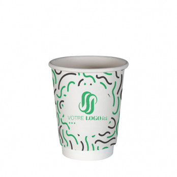 Vaso 12 Oz 100% cartón 0% plástico doble pared personalizado - Impresión hasta 3 colores