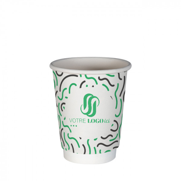 Vaso personalizado 12 Oz 100% cartón 0% plástico doble pared - Impresión a 2 tintas
