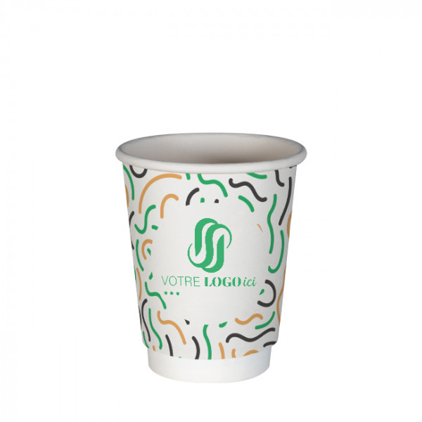 Vaso personalizado 12 Oz 100% cartón 0% plástico doble pared - Impresión a 3 tintas