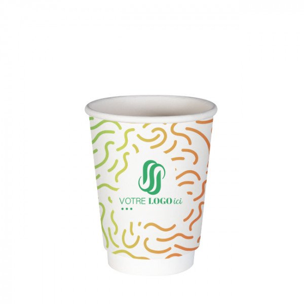 Vaso de papel de doble pared de 12 oz personalizado - Impresión en color ilimitada