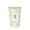 Vaso de papel personalizado de doble pared de 16 Oz - Impresión en color ilimitada