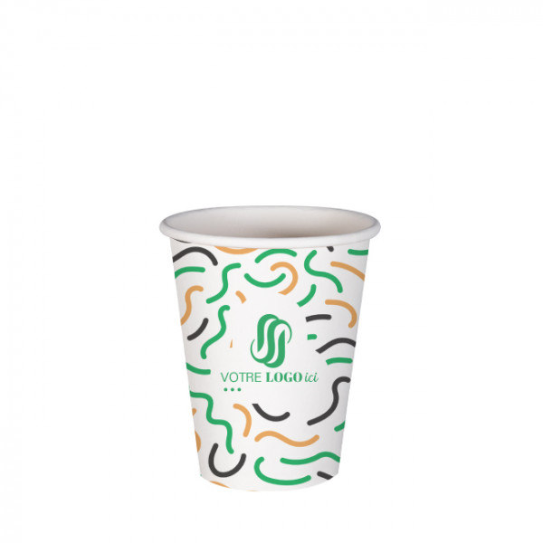 Vaso 8 Oz 100% cartón 0% plástico personalizado - Impresión hasta 3 colores