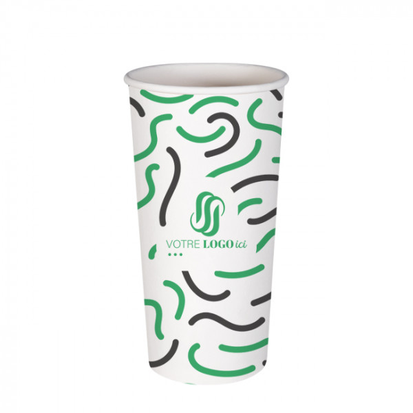 Vaso 22 Oz 100% cartón 0% plástico personalizado - Impresión hasta 3 colores