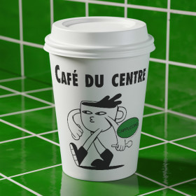Taza personalizada de café para llevar con tapa
