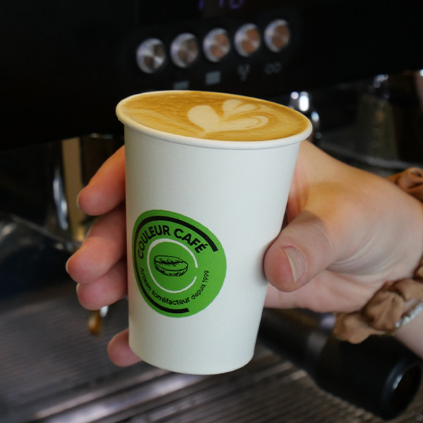 taza de café personalizada latte art cafetería