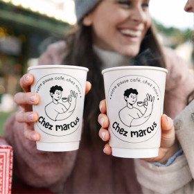 Vasos de papel de doble pared personalizados para bebidas calientes para llevar