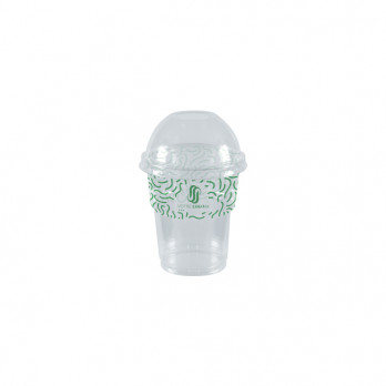 Vaso de batido de PET personalizado con tapa abovedada de 25 cL - Impresión en hasta 4 colores