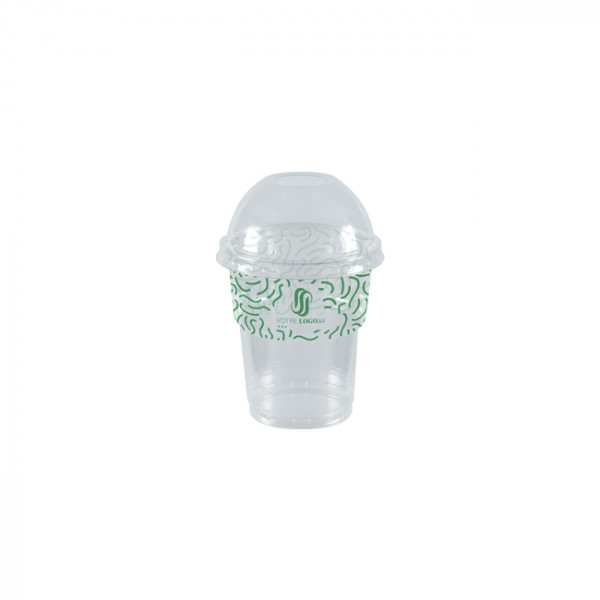 Vaso de batido de PET personalizado con tapa abovedada de 25 cL - Impresión en hasta 4 colores