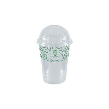 Vaso para batido personalizado en PET con tapa abovedada 45 cL - Impresión hasta 4 colores