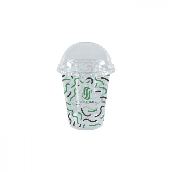 Vaso para batido PET personalizado con tapa abovedada 55 cL - Impresión hasta 4 colores
