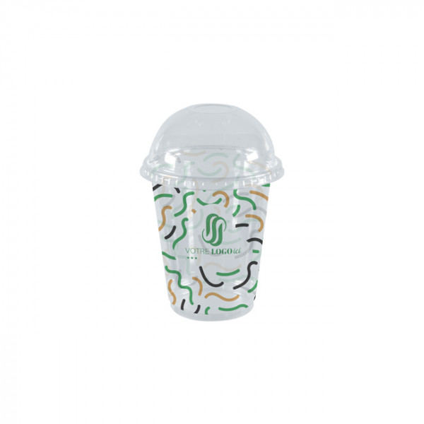 Vaso para batido PET personalizado con tapa abovedada 55 cL - Impresión hasta en 4 colores