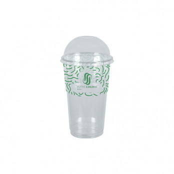 Vaso para batidos personalizado en PET con tapa abovedada 65 cL - Impresión hasta en 4 colores