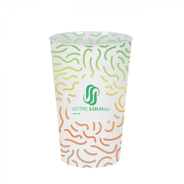 Vaso reutilizable acampanado personalizado de 60 cL - Impresión digital sin límite de colores