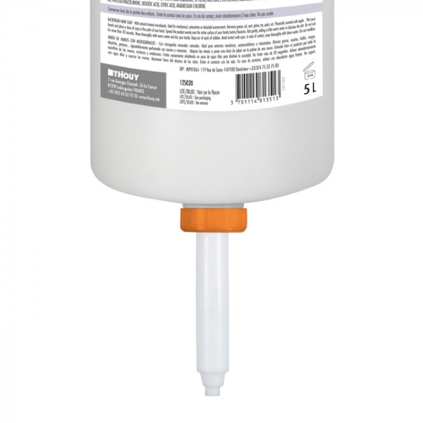 Cartucho de. jabón de manos de microperlas con tetina dispensadora reutilizable