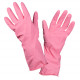 Par de guantes de látex natural rosa, talla S