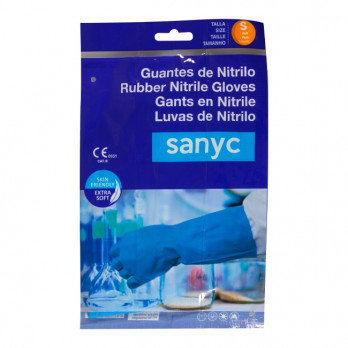 Par de guantes de nitrilo azules, talla S