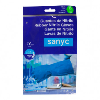 Par de guantes de nitrilo azul talla M