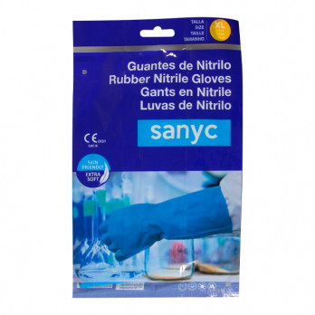 Par de guantes de nitrilo azul talla XL
