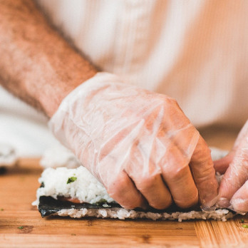 Guante de vinilo transparente sin polvo talla XL