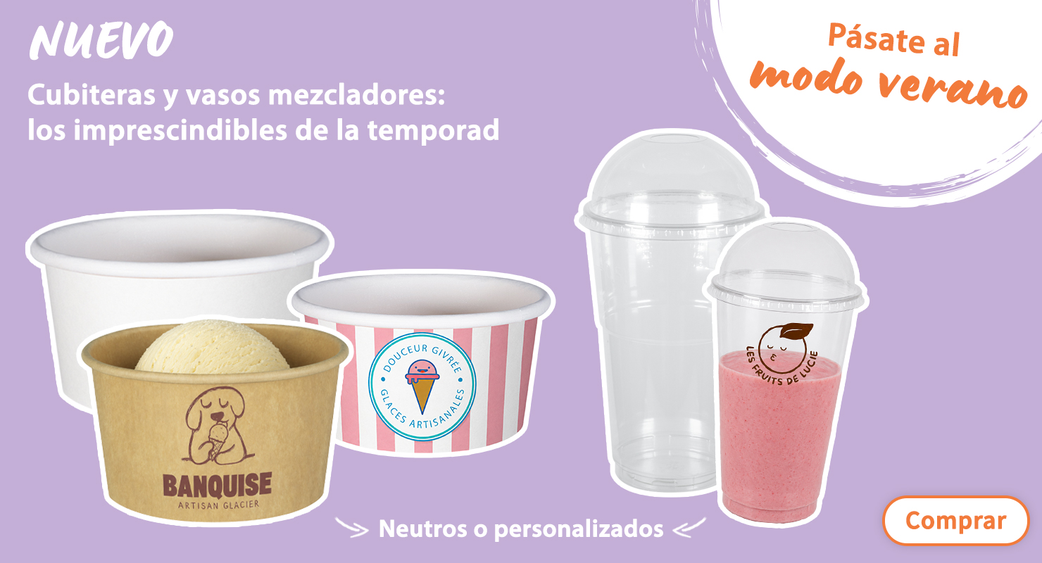 Tarrinas de helado de cartón personalizadas y vasos de plástico para batidos con tapa