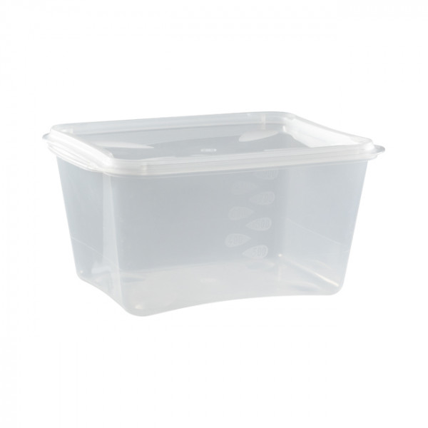Caja con tapa separada de PP reutilizable, 900 g