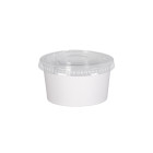 Tazón de cartón blanco con tapa de PET de 230 ml