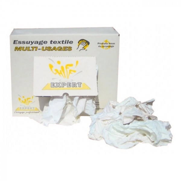 Paños de limpieza de sábanas de algodón blanco de primera calidad - Caja de 10 kg